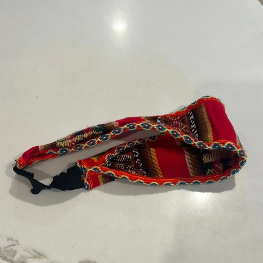 Handwoven Red Patterned Wristlet Clutch
